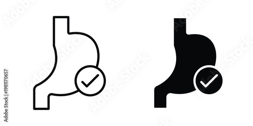 Digestion icon clip art collection. Editable stroke icons
