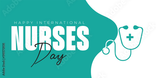 National Nurses Day background template with nurses tools.