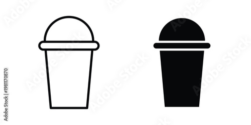 Disposable coffee cup icon clip art collection. Editable stroke icons