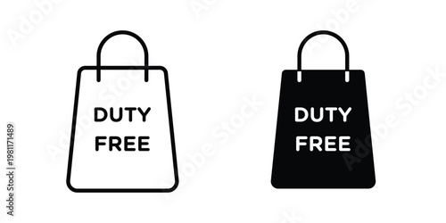 Duty free icon clip art collection. Editable stroke icons