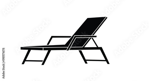 A black lounge chair with a reclined backrest