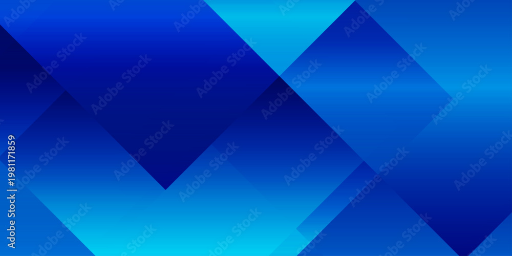 Fototapeta premium Abstract blue geometric background with overlapping transparent squares and diagonal lines for technology and business