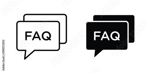 FAQ icon clip art collection. Editable stroke icons