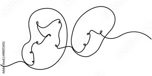 potato continuous one line drawing, One continuous line illustration of an potato vegetable, isolated on white background. 