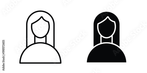 female icon clip art collection. Editable stroke icons