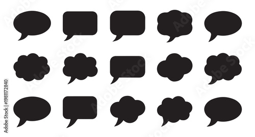 Comic cloud speech bubbles and thought balloons for storytelling and graphic design art.