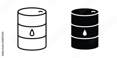 Fuel barrel icon clip art collection. Editable stroke icons