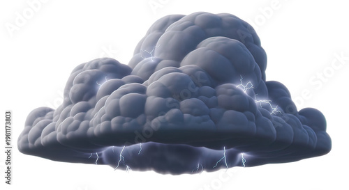 Dark Cloudy Formation with Lightning Storm.