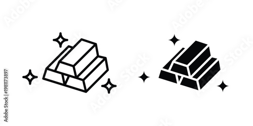 Gold icon clip art collection. Editable stroke icons