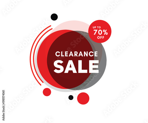 Clearance sale up to 50% off promotion poster offer. Business advertising label. vector for retail store banner.