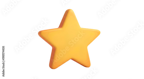 Golden Star Shape Icon Illustration.