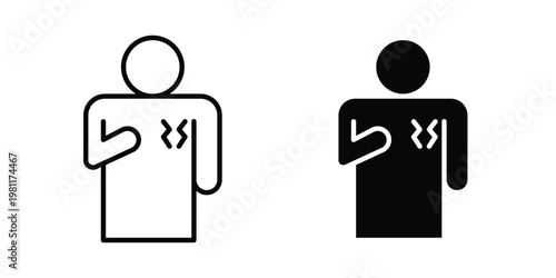 Heart attack icon clip art collection. Editable stroke icons