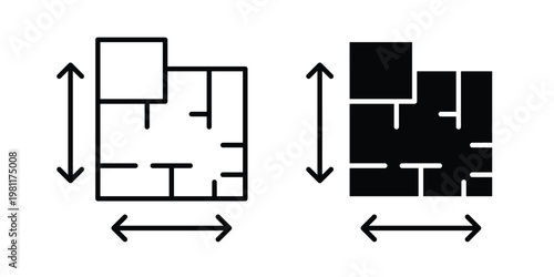 House plan icon clip art collection. Editable stroke icons