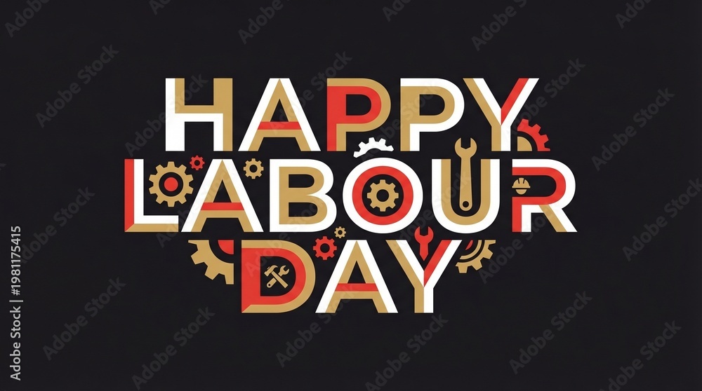Obraz premium Colorful 3d alphabet letters forming a happy birthday word concept for a festive party card design illustration