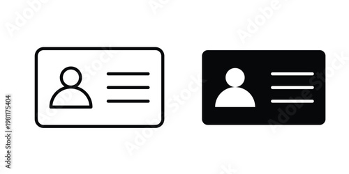 ID card icon clip art collection. Editable stroke icons