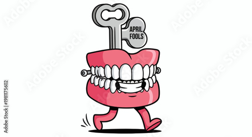 April Fools' Day Gag Gift - Animated Dentures with a Key