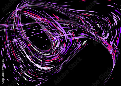 Bright abstraction on a black background, vector