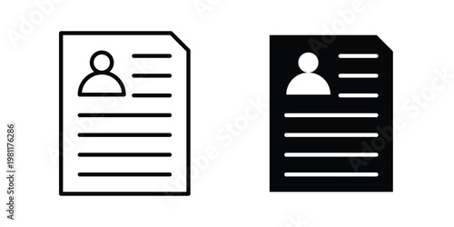 Job resume icon clip art collection. Editable stroke icons