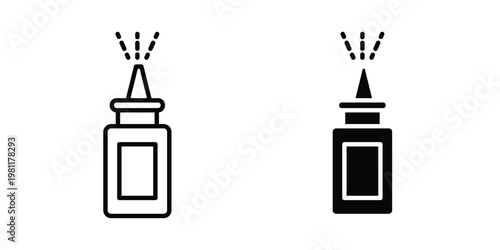 Nasal spray icon clip art collection. Editable stroke icons