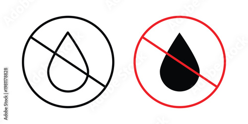 Oil free icon clip art collection. Editable stroke icons