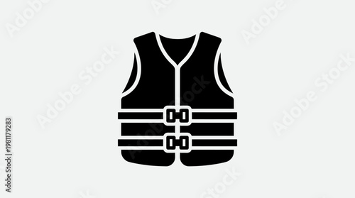 Minimalist flat icon of a life jacket or safety ves.