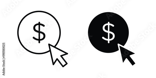 Pay per click icon clip art collection. Editable stroke icons