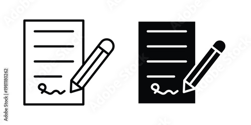 pen paper icon clip art collection. Editable stroke icons