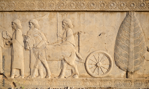 Ancient persian relief in Persepolis, Iran