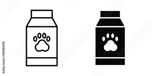 Pet food clip art collection. Editable stroke iconsage icon clip art collection. Editable stroke icons