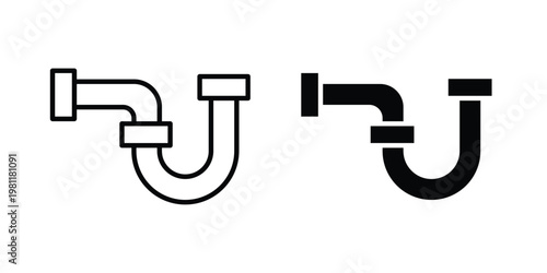 Plumbing icon clip art collection. Editable stroke icons