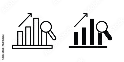 Predictive analytics icon clip art collection. Editable stroke icons