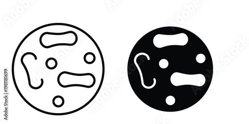 Probiotics bacteria icon clip art collection. Editable stroke icons