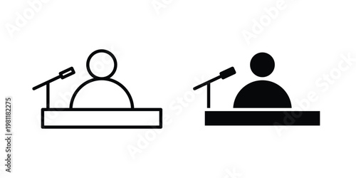 Public speaker icon clip art collection. Editable stroke icons