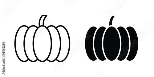 Pumpkin icon clip art collection. Editable stroke icons