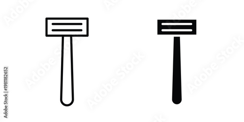 Razor Icon clip art collection. Editable stroke icons
