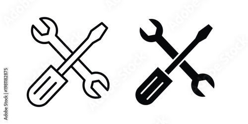Repair icon clip art collection. Editable stroke icons