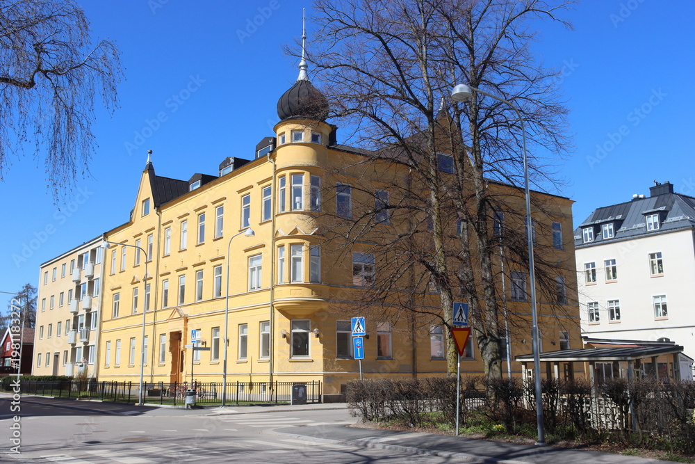 Fototapeta premium Sweden. Houses and streets in the city of Linköping. Östergötland province.