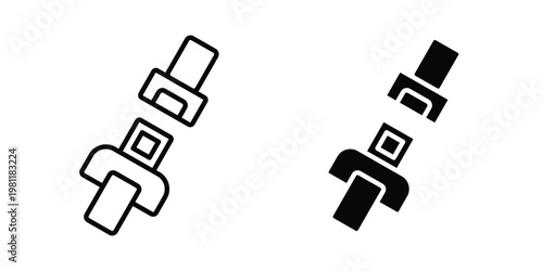 Safety belt Icon clip art collection. Editable stroke icons
