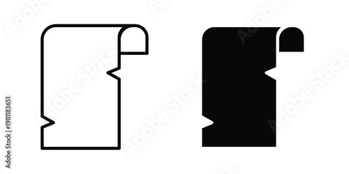 Scroll papyrus paper icon clip art collection. Editable stroke icons