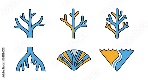 River Delta Line art vector minimal abstract illustration