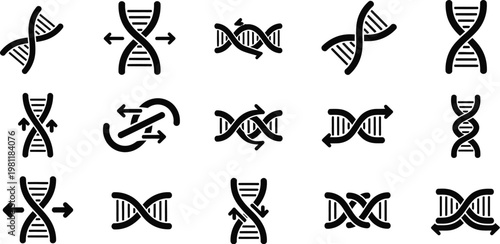 DNA connectivity icons illustrating biotechnology and medical research