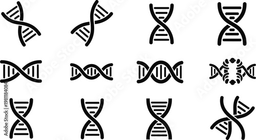 DNA connectivity icons illustrating biotechnology and medical research