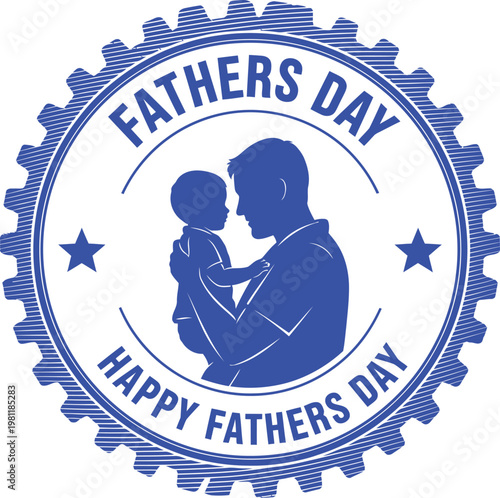 Happy father's day seal a celebration of parenthood and family bonds