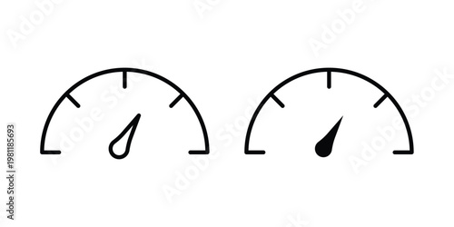 Speedometer icon clip art collection. Editable stroke icons