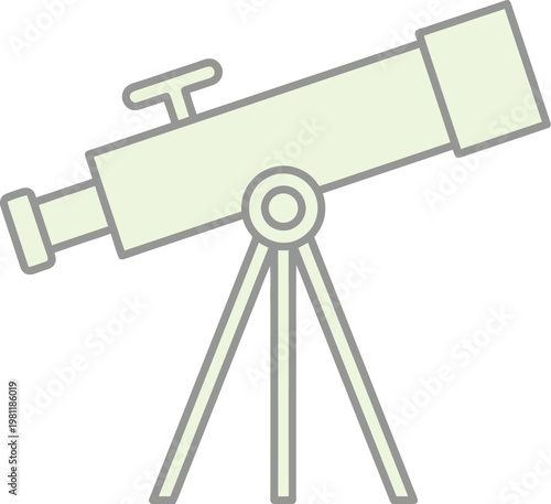 Vector graphic illustration of a telescope on a tripod stand for astronomy and stargazing purposes always