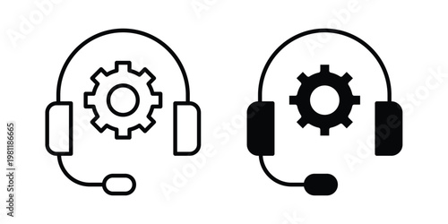 Support icon clip art collection. Editable stroke icons