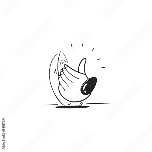 Hand-drawn illustration of a hand giving a thumbs up, signifying approval and positivity.