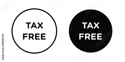 Tax free icon clip art collection. Editable stroke icons