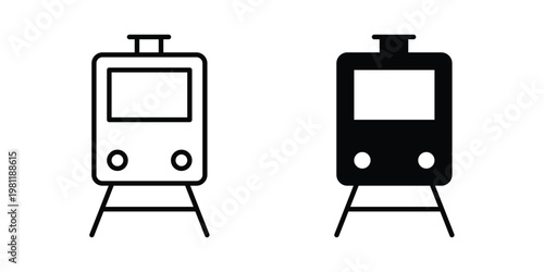 Train icon clip art collection. Editable stroke icons