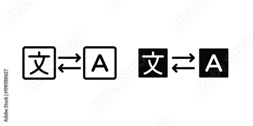 Translation icon clip art collection. Editable stroke icons